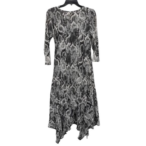 Anthro Fig & Flower Snake Knit Sheer Panelled Full Sharkbite Maxi Dress Sz L - Picture 8 of 14